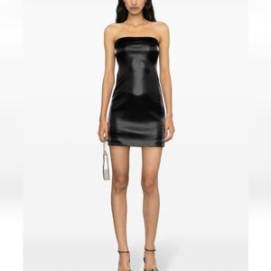 NWT $295 ALICE + OLIVIA Kelly Vegan Leather Strapless Mini size 10